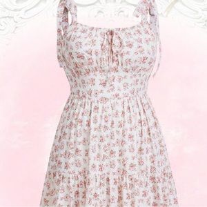 White Floral Midi Dress